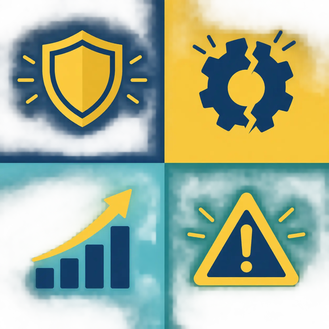 Sơ đồ ma trận SWOT bốn ô: điểm mạnh, điểm yếu, cơ hội, thách thức
